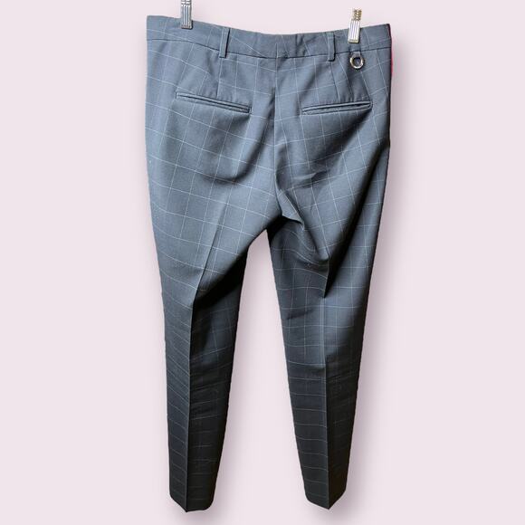 STOCKH LM Black Desi Straight Leg Windowpane Plaid Pants - Picture 2 of 3